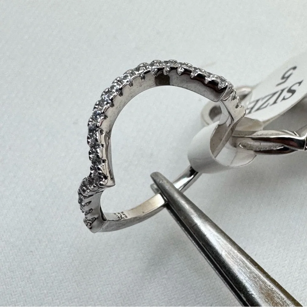 925 Sterling Silver Diamond Engagement Bridal Wedding 2 Band Ring Set Sz 5‎
